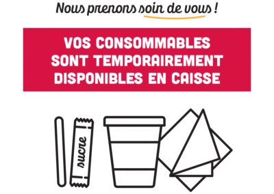 Consommables disponibles en caisse
